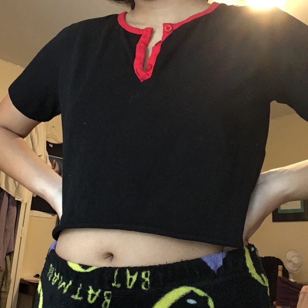 red and black top